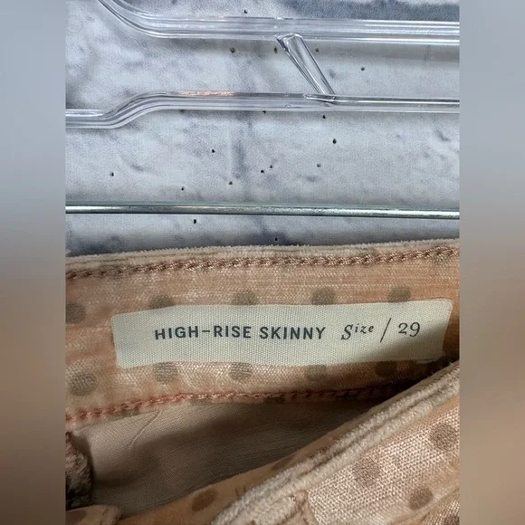 Anthropologie Pilcro Velvet Polka Dot High-Rise Skinny Ankle size 29 - Picture 5 of 8